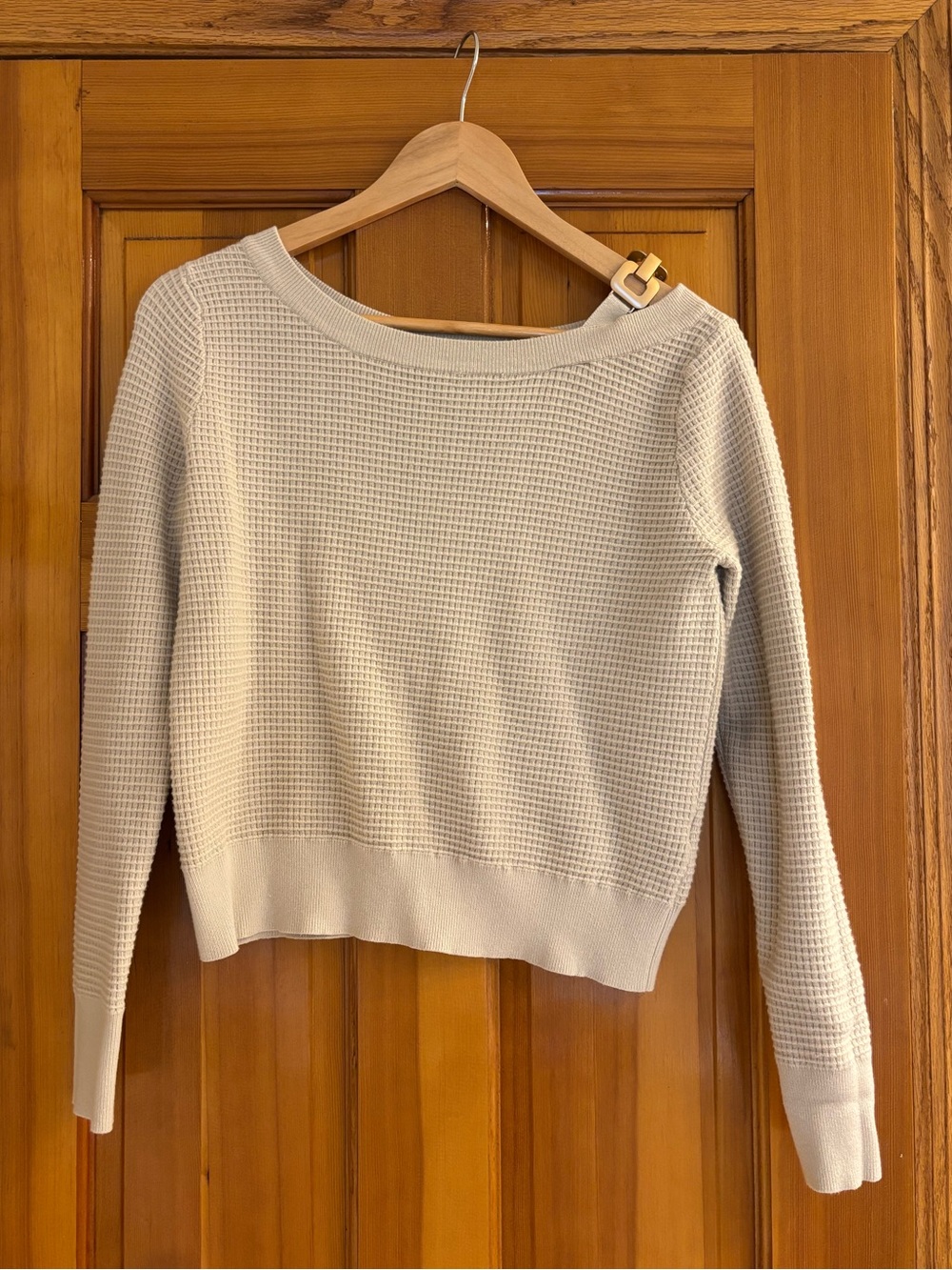 LIV Milano Cream Waffle Knit Sweater